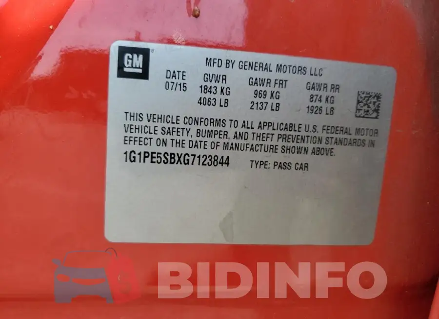 1G1PE5SBXG7123844 Photo# 12