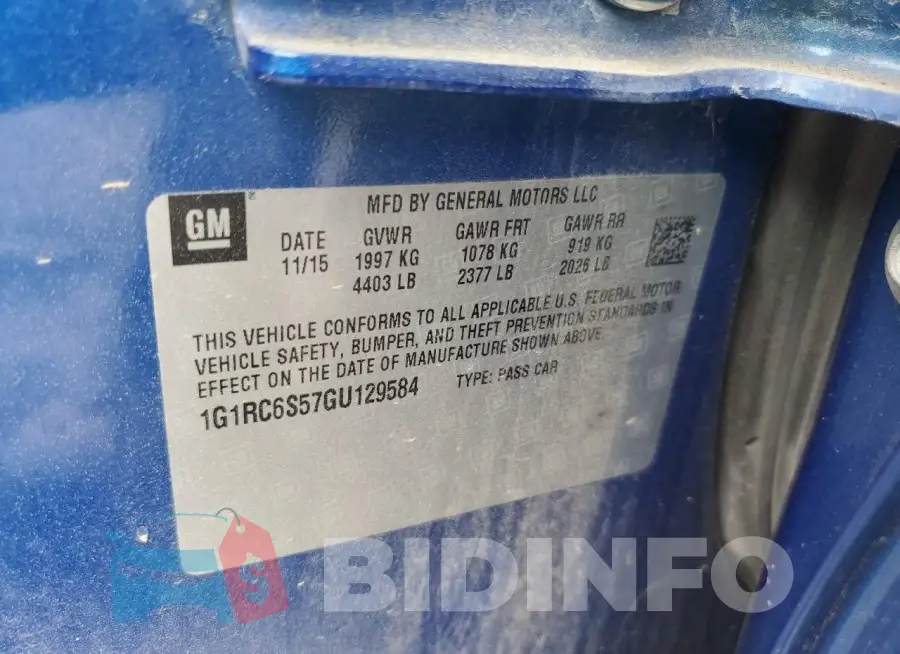 1G1RC6S57GU129584 Photo# 12