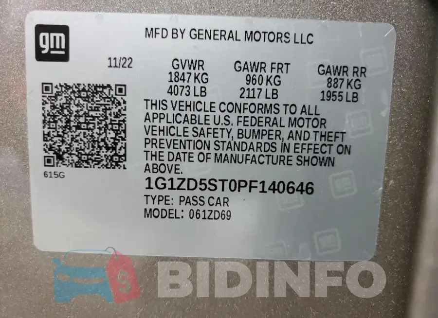 1G1ZD5ST0PF140646 Photo# 12