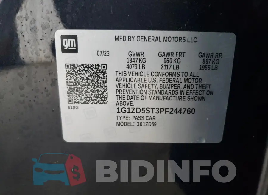 1G1ZD5ST3PF244760 Photo# 12