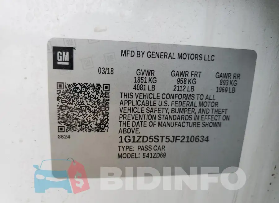 1G1ZD5ST5JF210634 Photo# 12