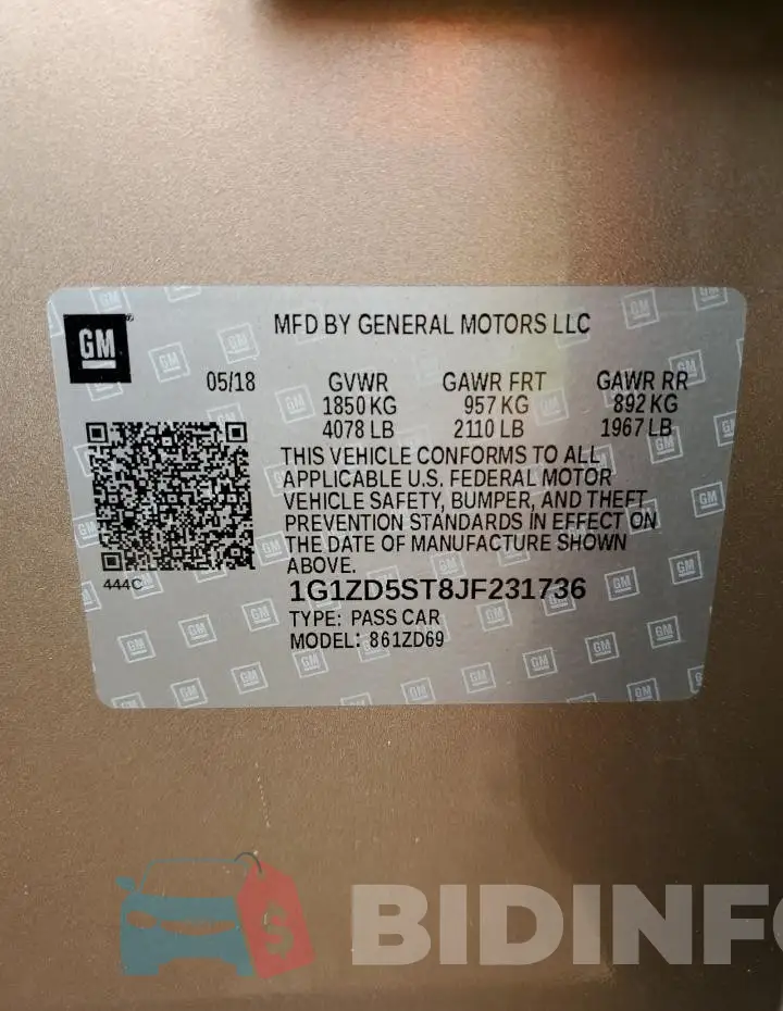 1G1ZD5ST8JF231736 Photo# 12