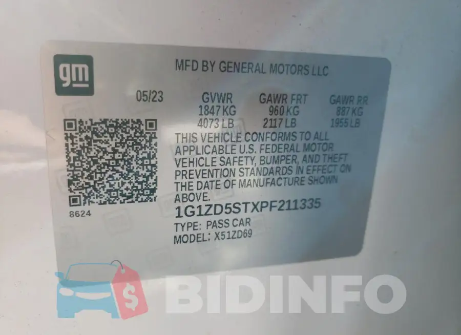 1G1ZD5STXPF211335 Photo# 12