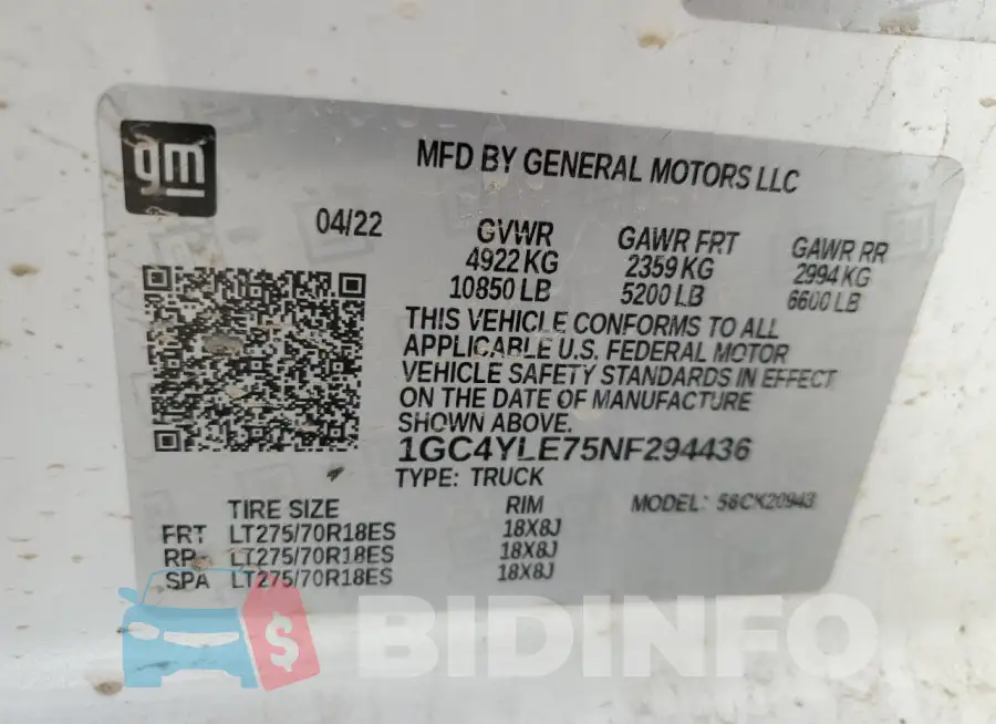 1GC4YLE75NF294436 Photo# 12