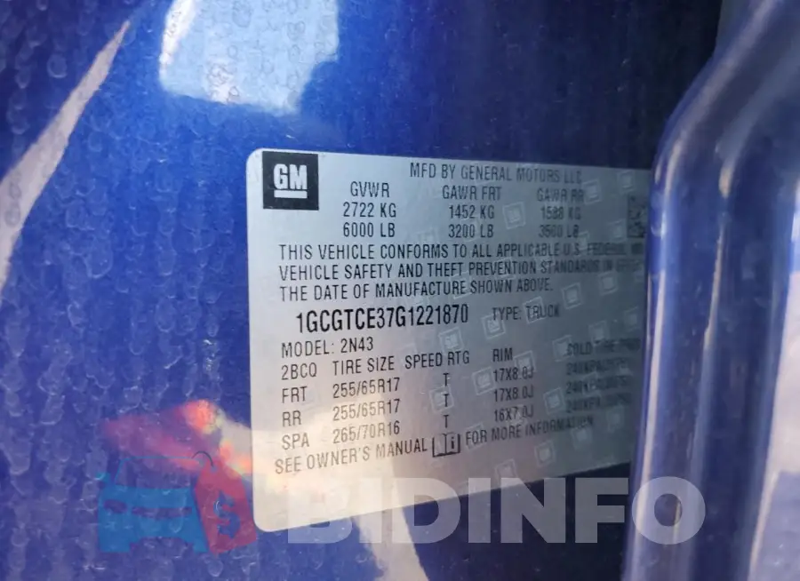 1GCGTCE37G1221870 Photo# 13
