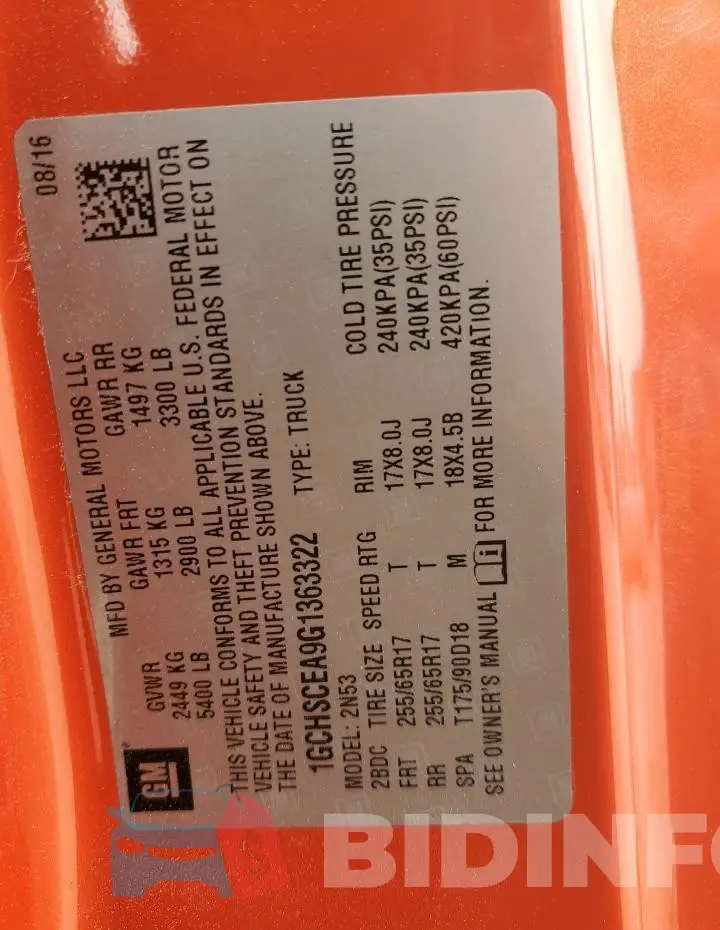 1GCHSCEA9G1363322 Photo# 12