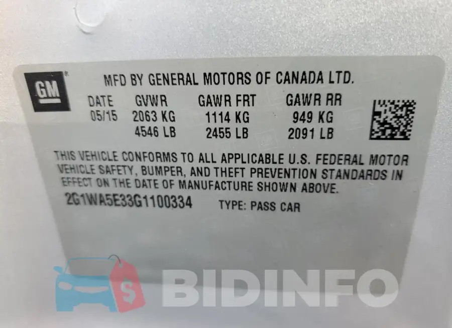 2G1WA5E33G1100334 Photo# 12