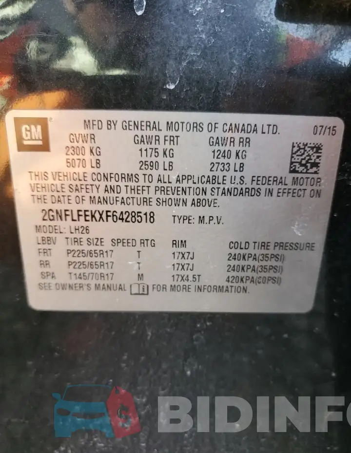 2GNFLFEKXF6428518 Photo# 14
