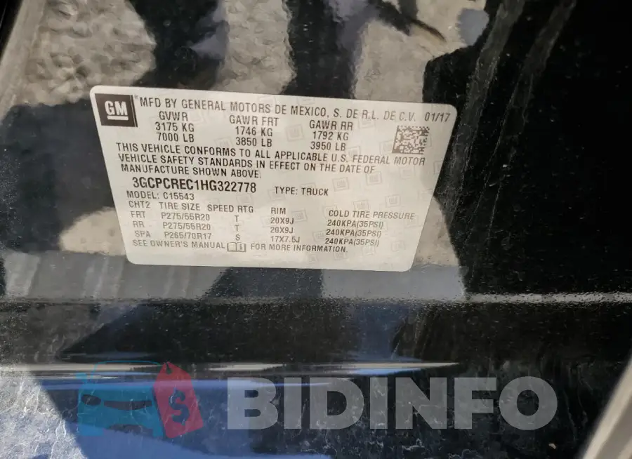 3GCPCREC1HG322778 Photo# 12