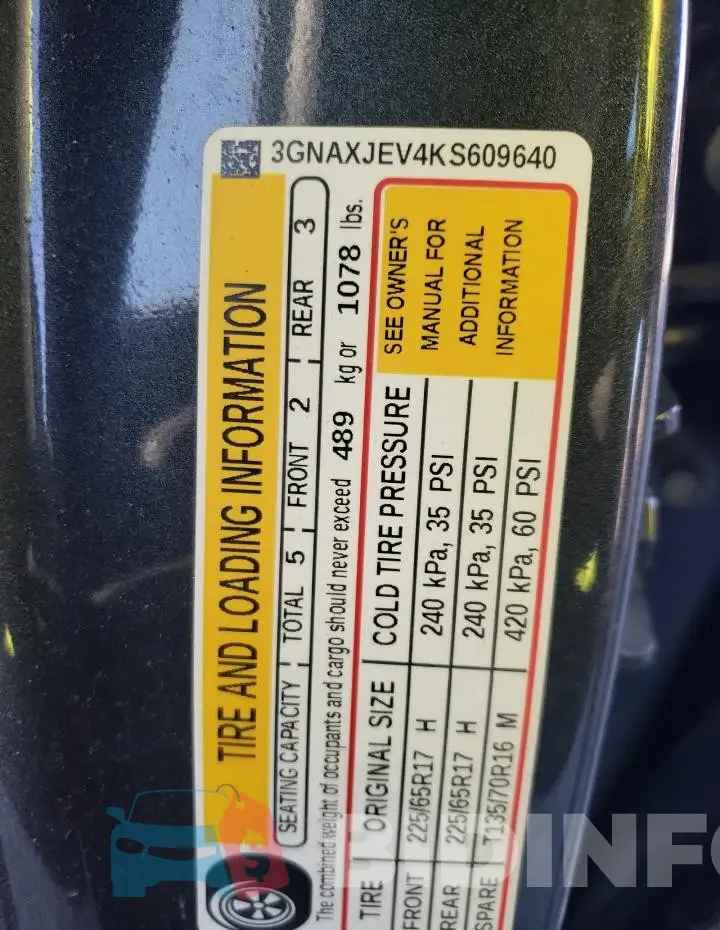 3GNAXJEV4KS609640 Photo# 14