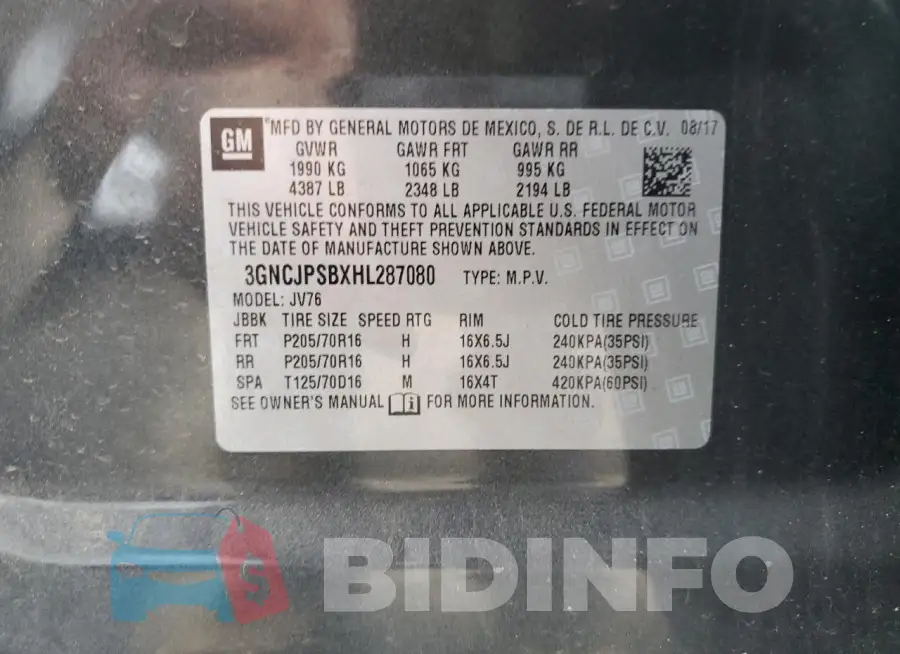 3GNCJPSBXHL287080 Photo# 14