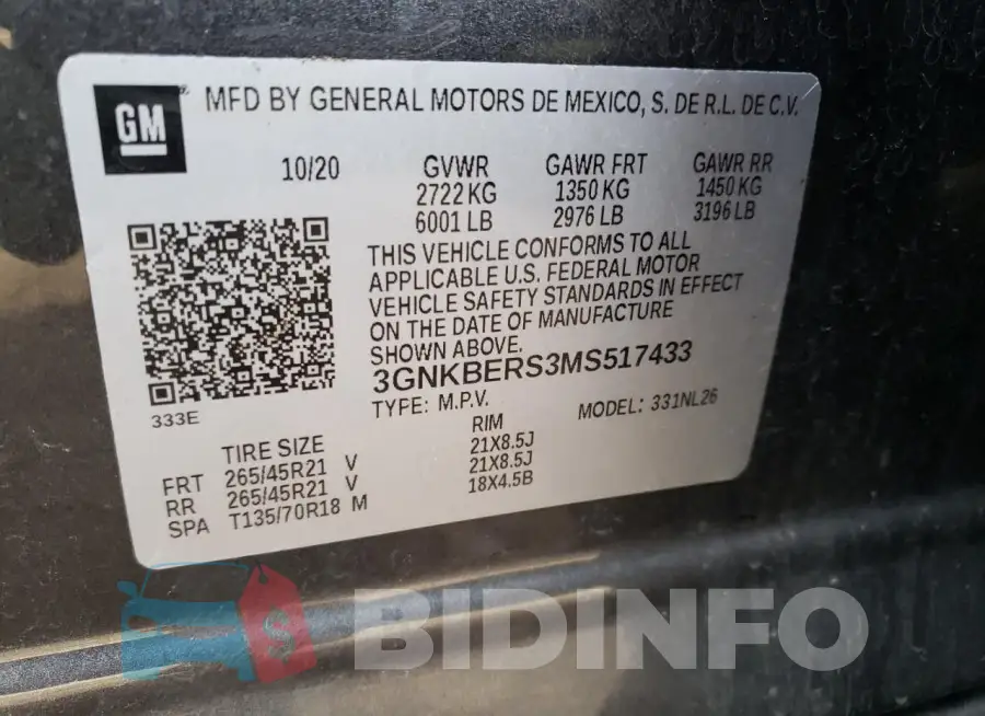 3GNKBERS3MS517433 Photo# 12