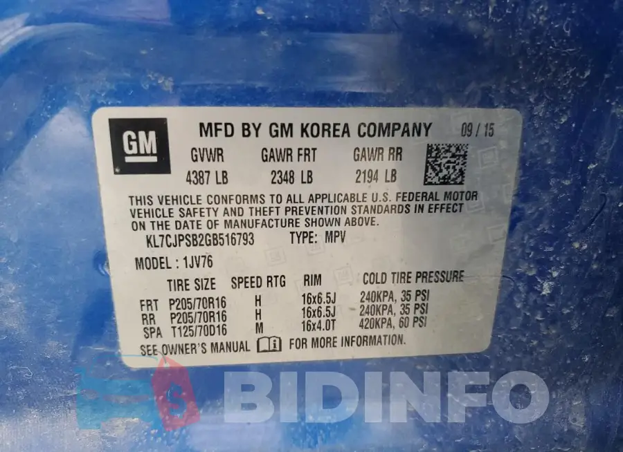 KL7CJPSB2GB516793 Photo# 13