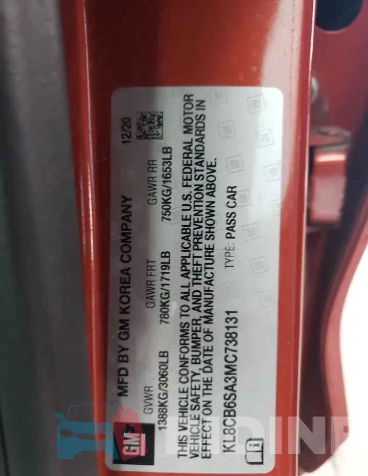 KL8CB6SA3MC738131 Photo# 13