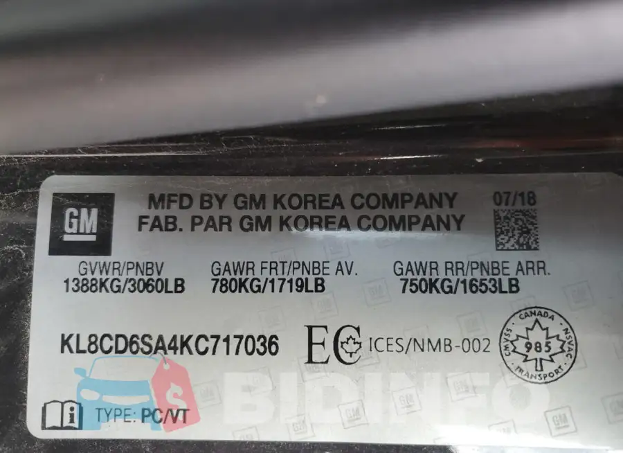KL8CD6SA4KC717036 Photo# 13