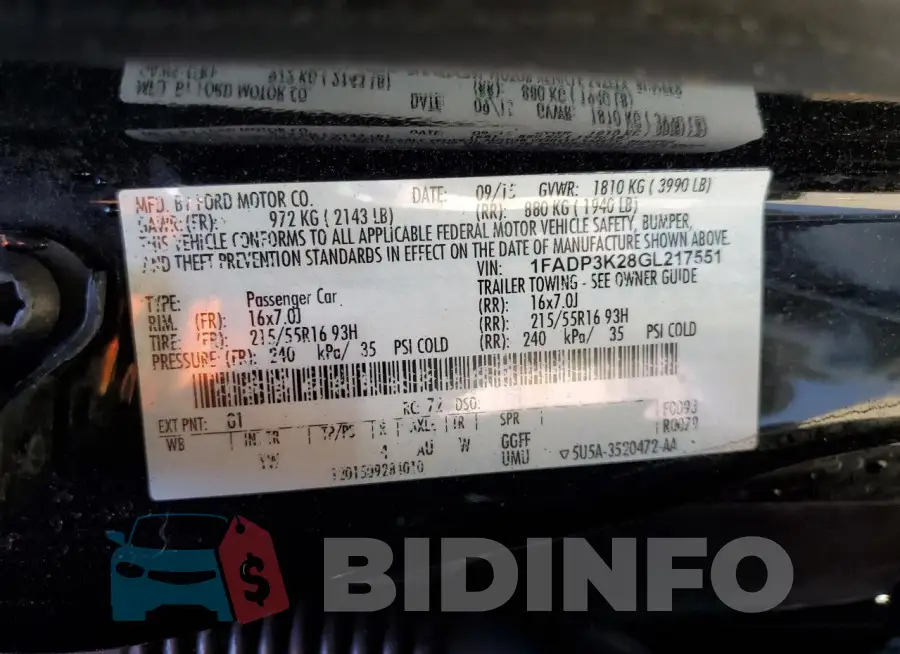 1FADP3K28GL217551 Photo# 13