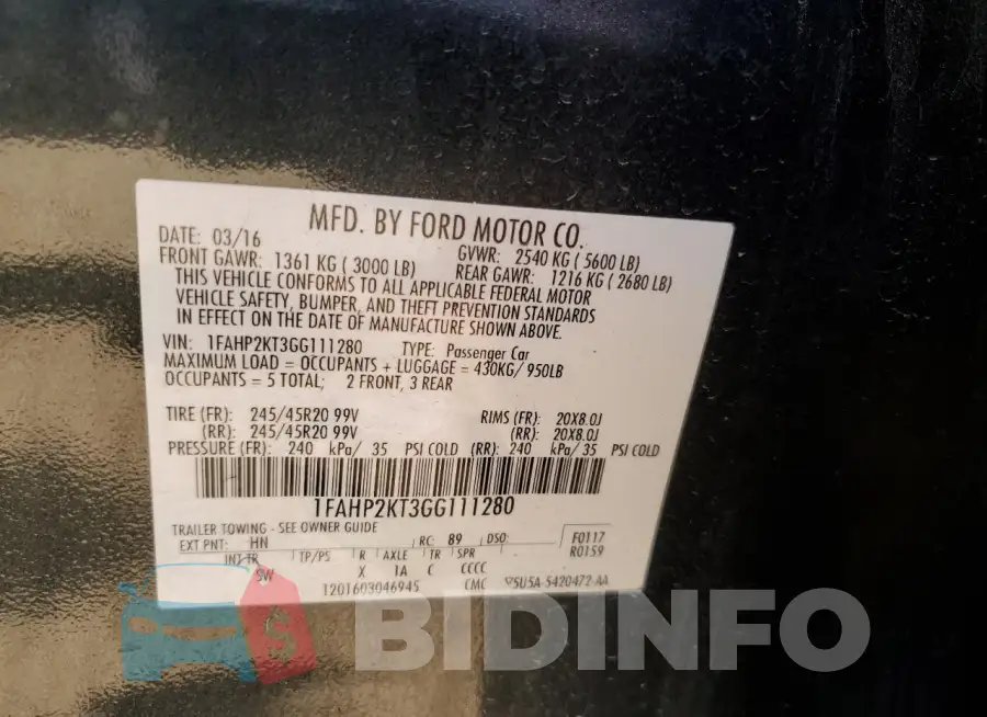 1FAHP2KT3GG111280 Photo# 12