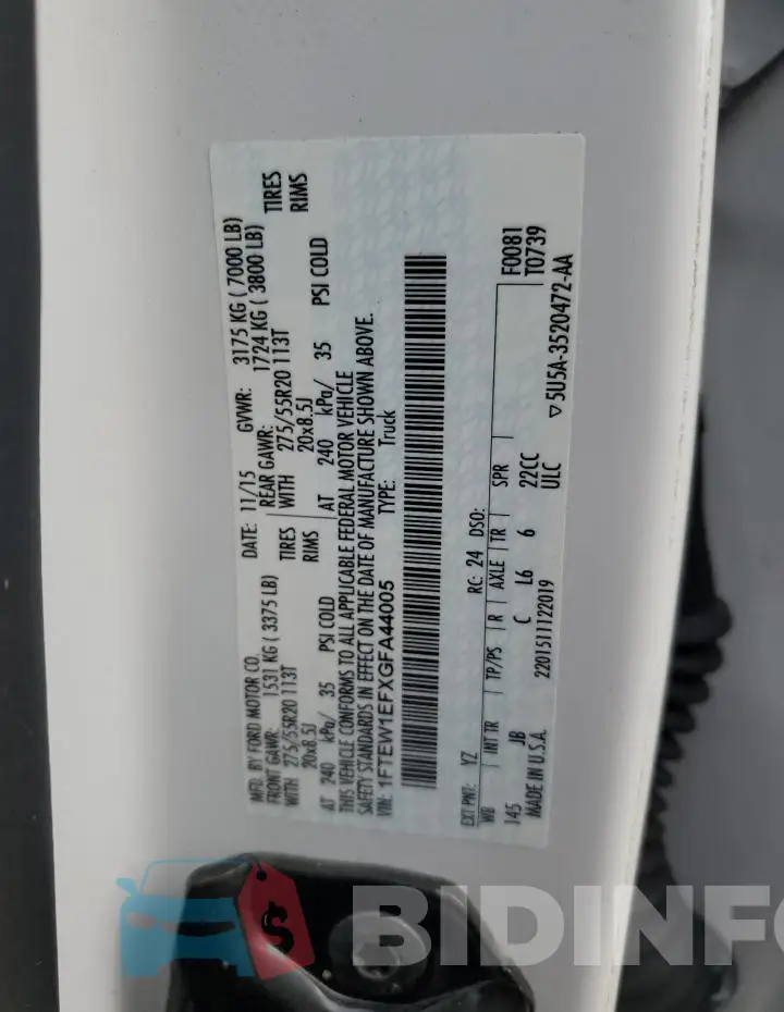 1FTEW1EFXGFA44005 Photo# 13