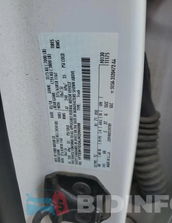 1FTEW1EG6JKD96098 Photo# 13