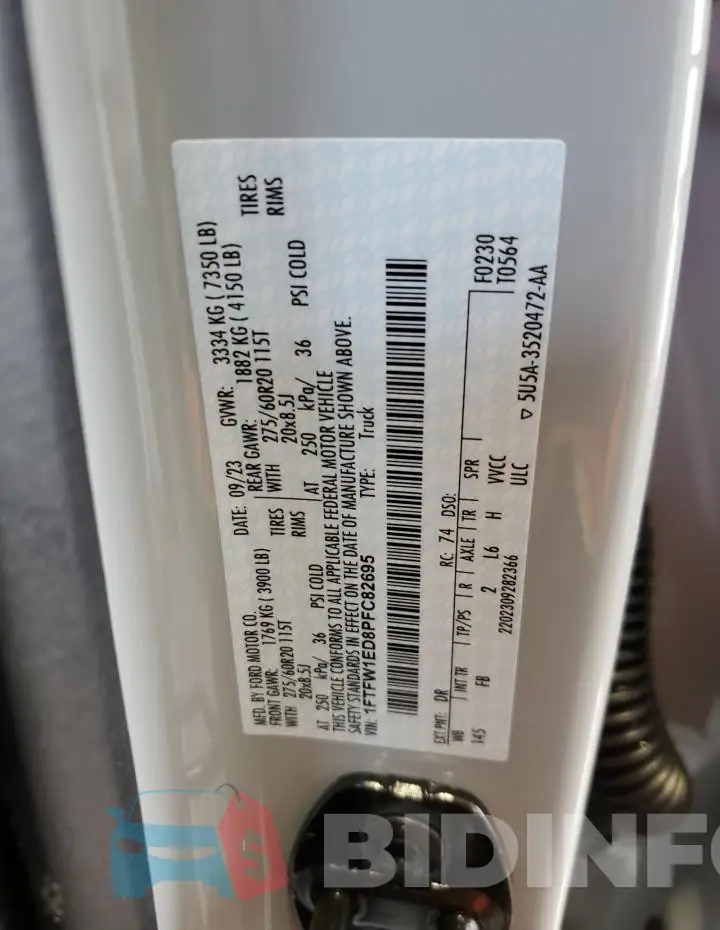 1FTFW1ED8PFC82695 Photo# 12