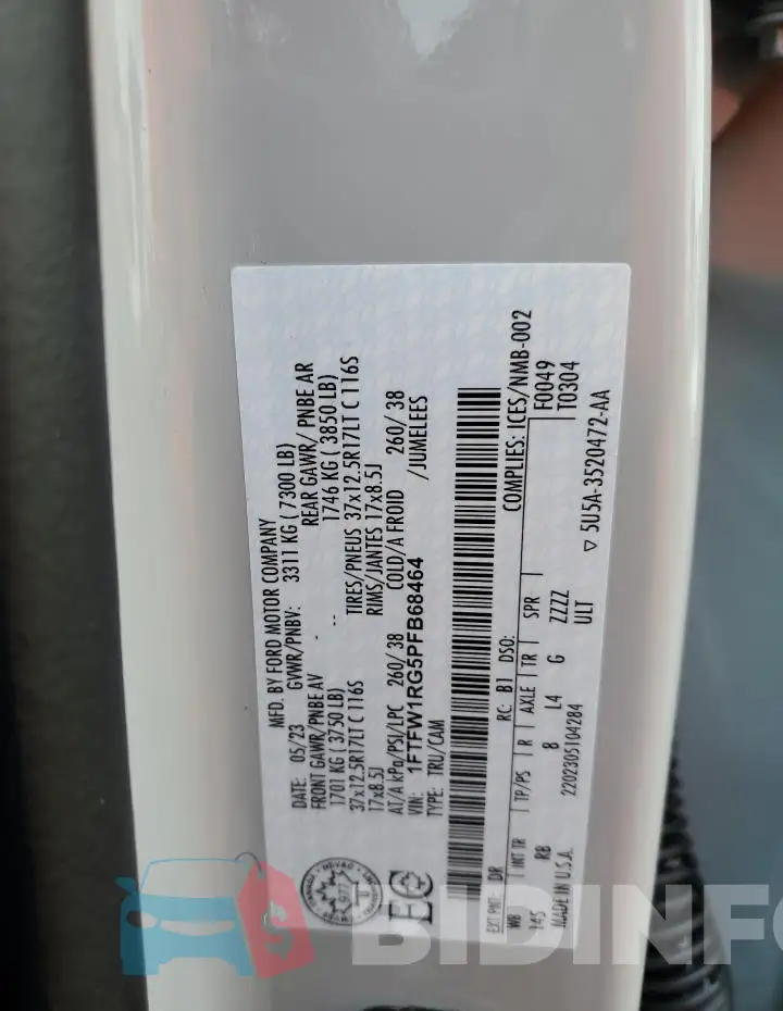1FTFW1RG5PFB68464 Photo# 12