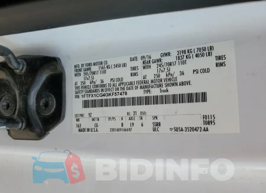 1FTFX1CG4GKF57478 Photo# 12