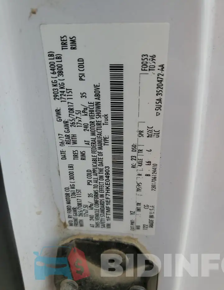1FTMF1EF7HKE04903 Photo# 12