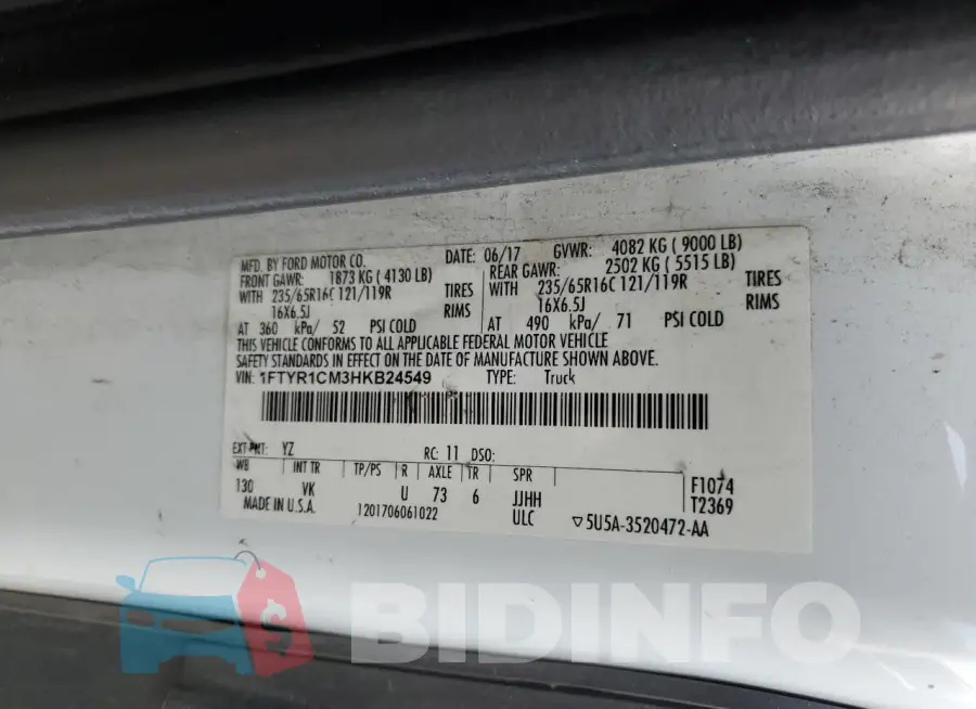 1FTYR1CM3HKB24549 Photo# 13