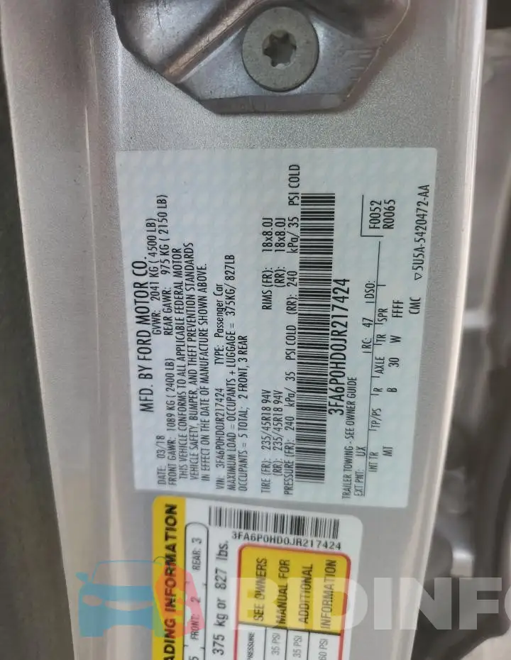 3FA6P0HD0JR217424 Photo# 12