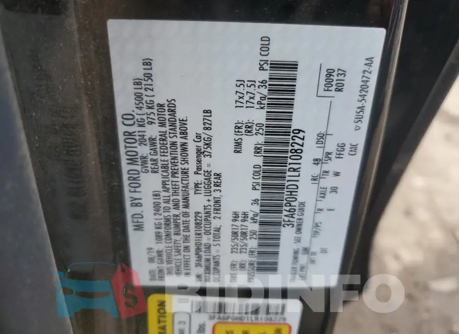 3FA6P0HD1LR108229 Photo# 12