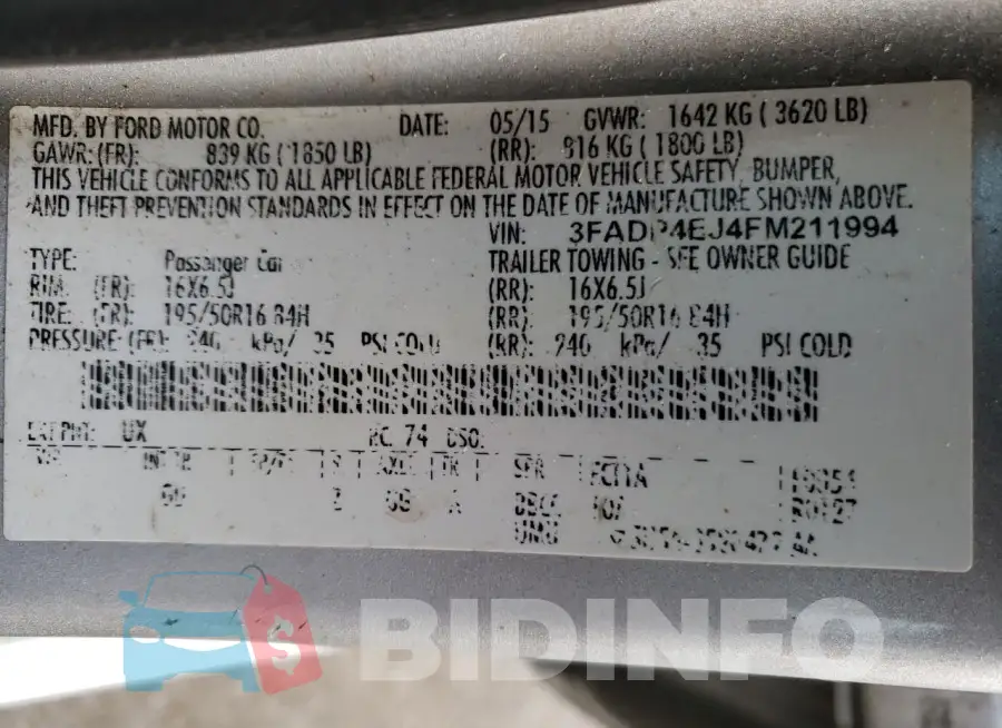 3FADP4EJ4FM211994 Photo# 12