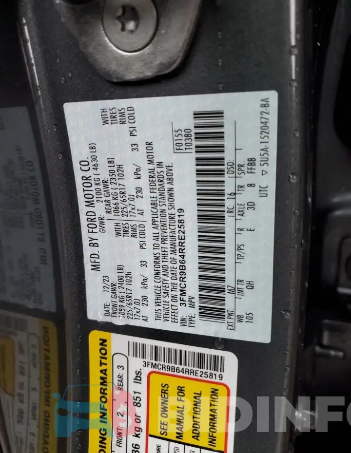 3FMCR9B64RRE25819 Photo# 13