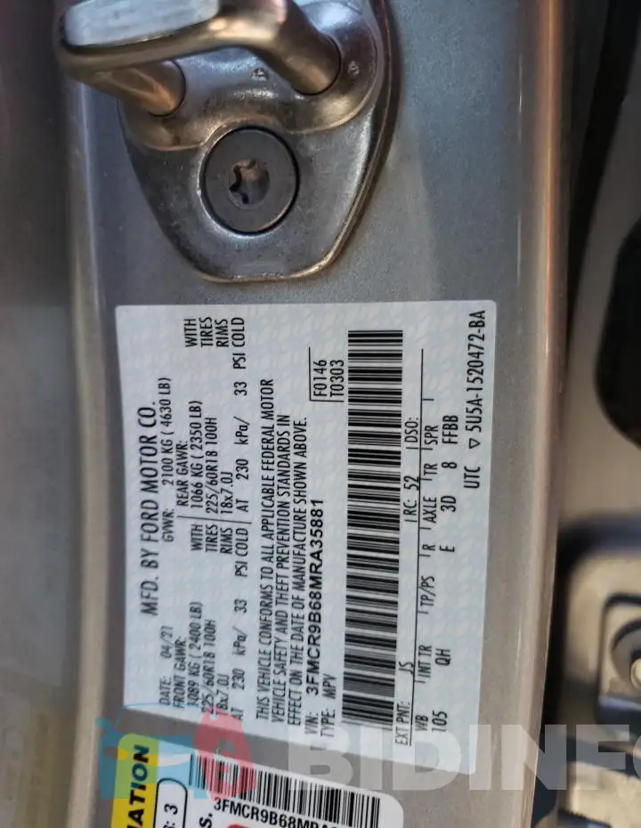 3FMCR9B68MRA35881 Photo# 13