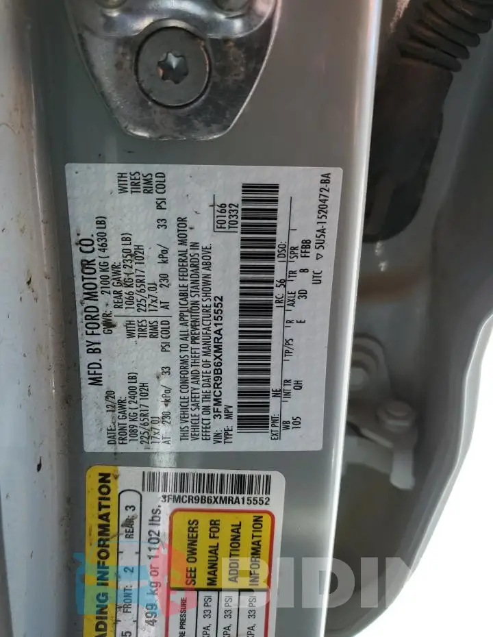 3FMCR9B6XMRA15552 Photo# 12