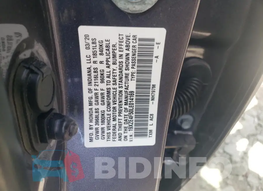 19XZE4F50LE014169 Photo# 12