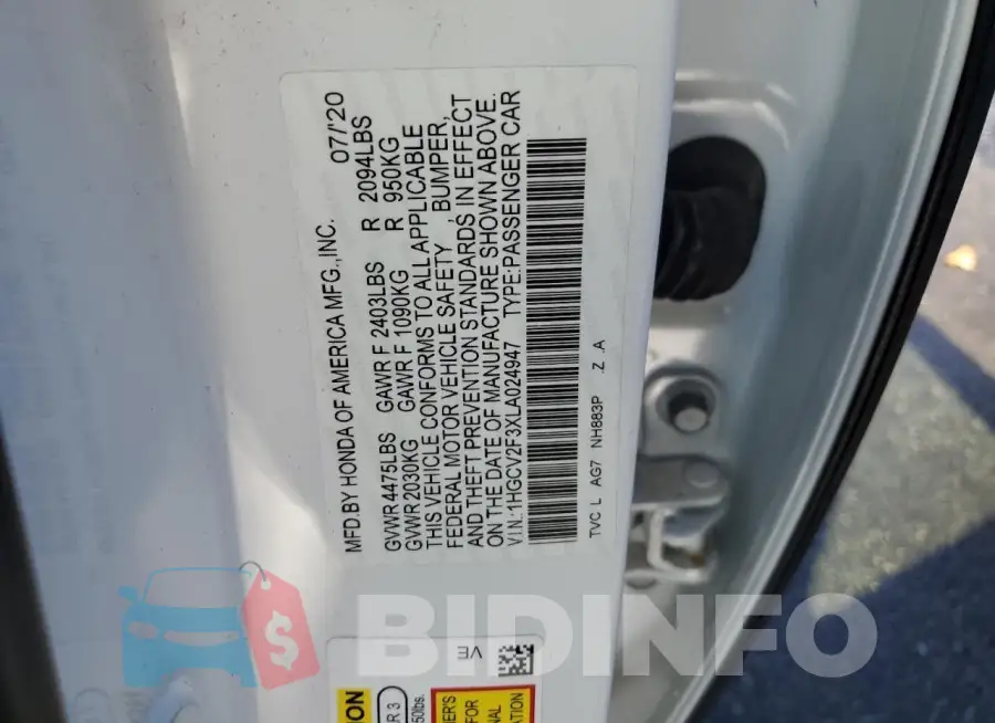 1HGCV2F3XLA024947 Photo# 12
