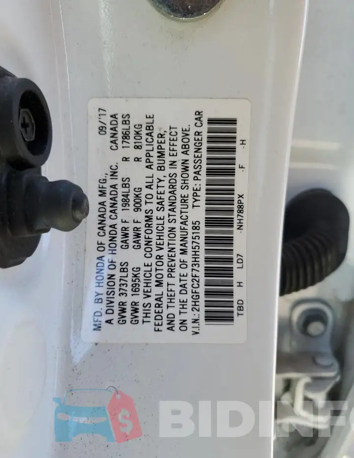 2HGFC2F73HH575185 Photo# 12