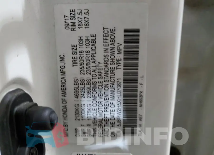 5J6RW2H5XHL070871 Photo# 12