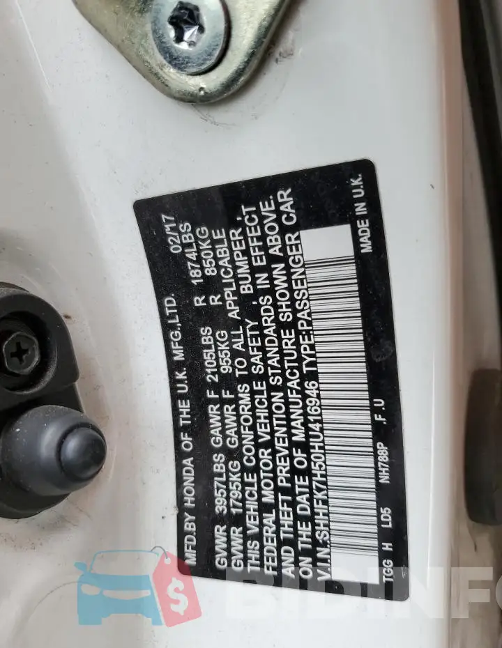 SHHFK7H50HU416946 Photo# 12