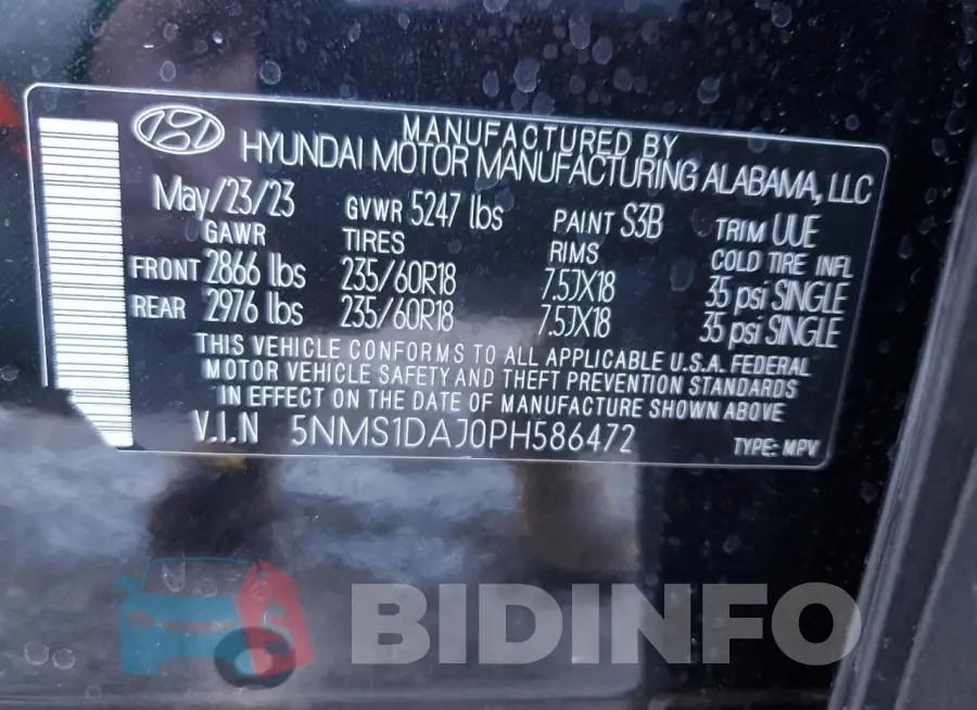 5NMS1DAJ0PH586472 Photo# 13