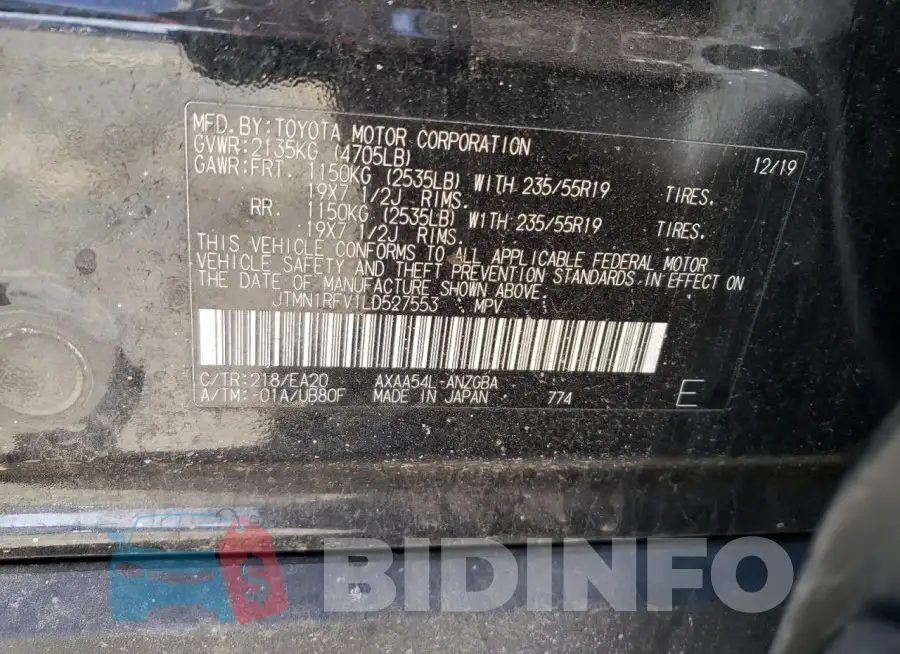 JTMN1RFV1LD527553 Photo# 12