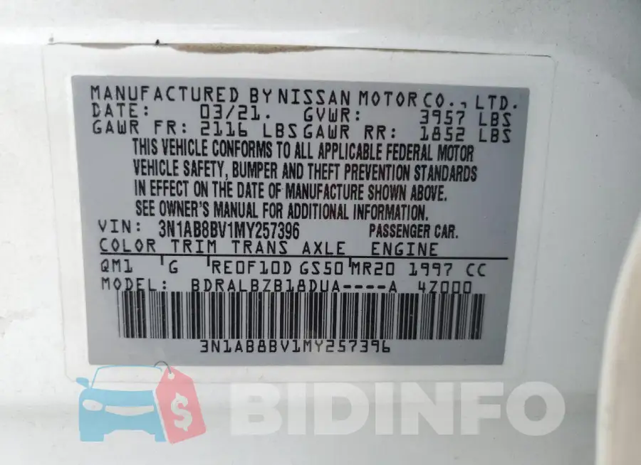 3N1AB8BV1MY257396 Photo# 12