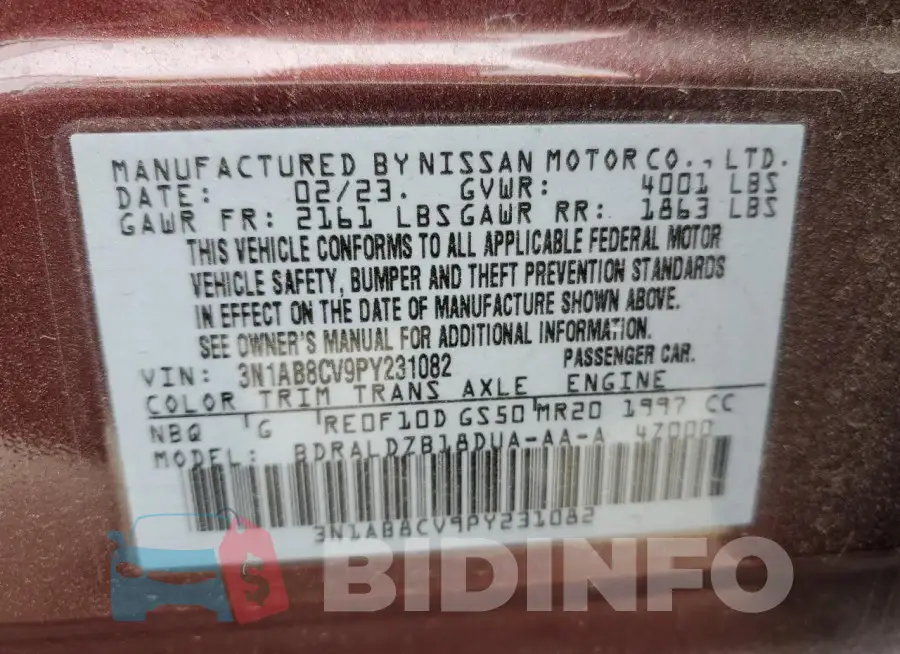 3N1AB8CV9PY231082 Photo# 13