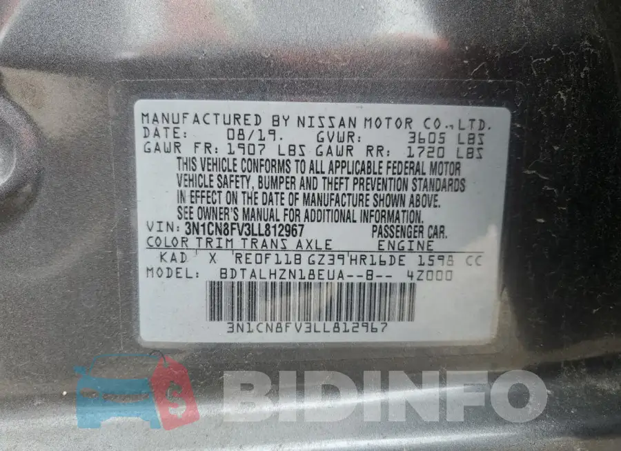 3N1CN8FV3LL812967 Photo# 12