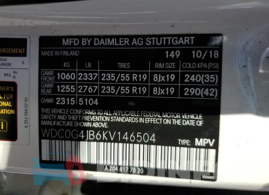 WDC0G4JB6KV146504 Photo# 14