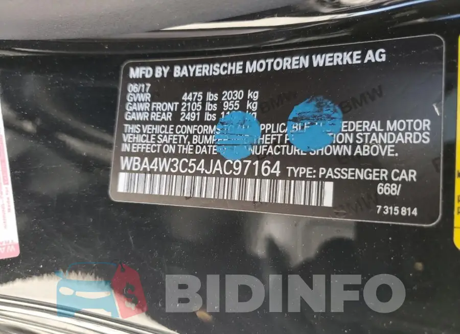 WBA4W3C54JAC97164 Photo# 12