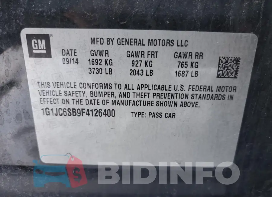 1G1JC6SB9F4126400 Photo# 12