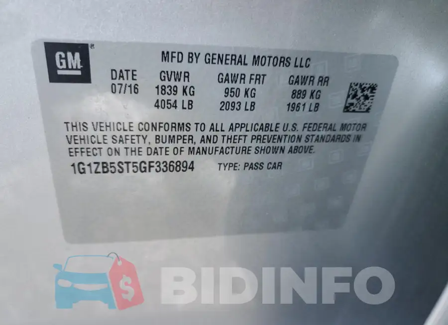 1G1ZB5ST5GF336894 Photo# 12