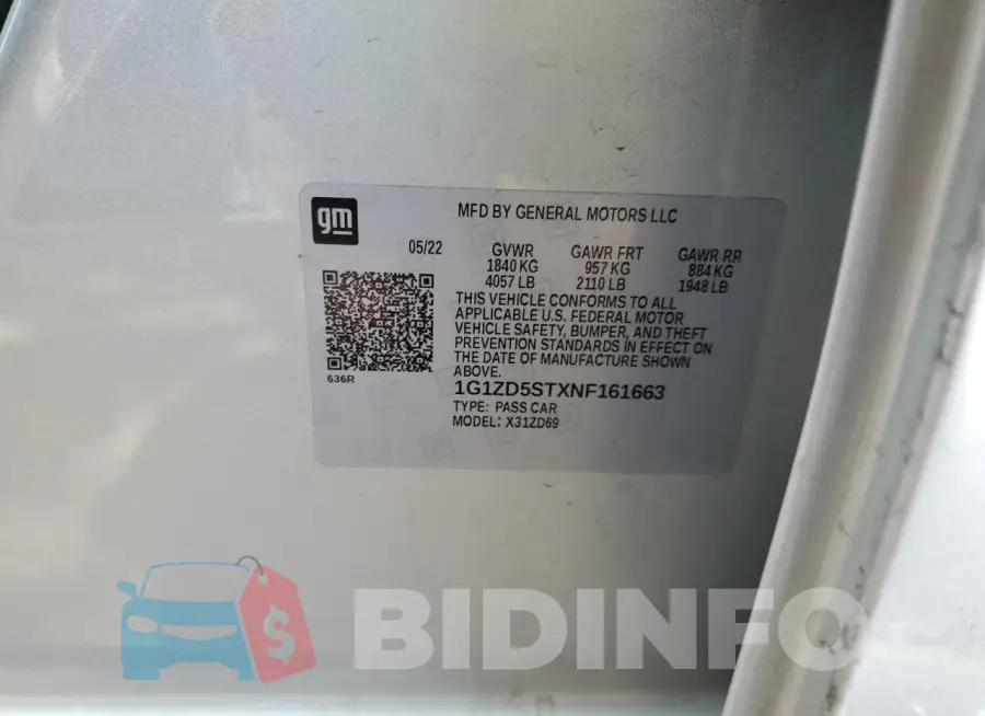 1G1ZD5STXNF161663 Photo# 12