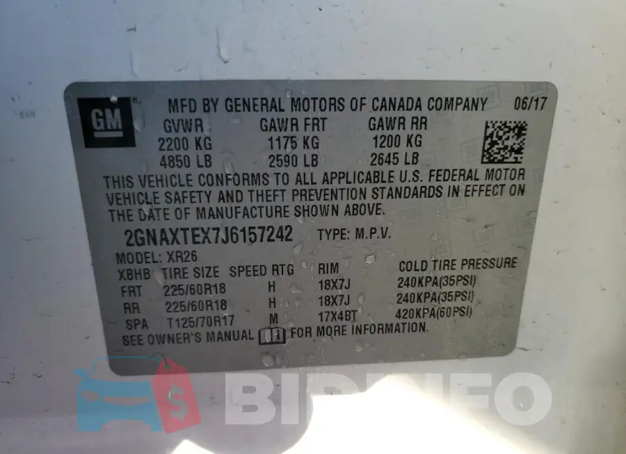 2GNAXTEX7J6157242 Photo# 13